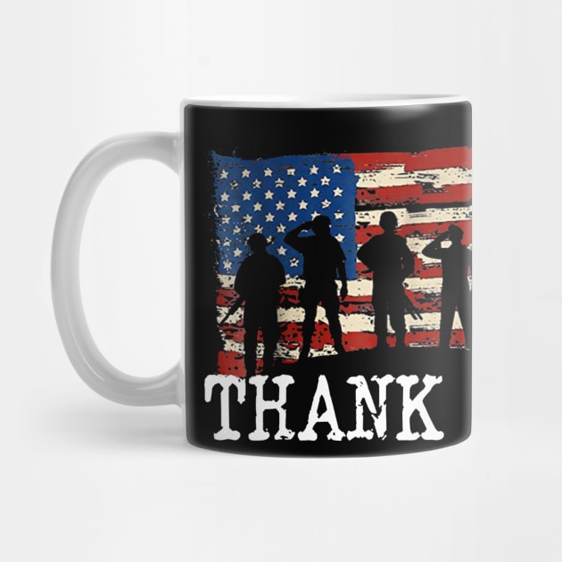 American Flag Thank you Veterans T-Shirt by wheeleripjm